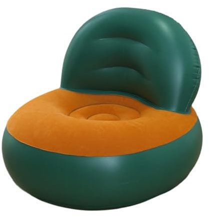 DimyFew Tragbares Luftsofa mit Rückenlehne für Camping zu Hause Im Freien, Orange Und Grün