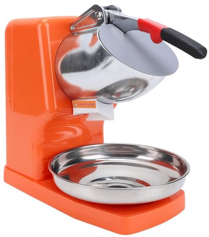Machine à Glace Rasée, Broyeur de Glace électrique 500 W avec 2 Lames en Acier Inoxydable, Fabricant de Cône de Neige, Machine à Raser de Glace Portable pour la (Prise 220V d'UE)
