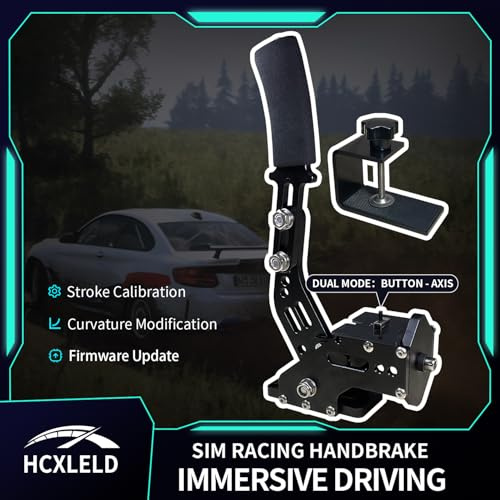 HCXLELD Sim Racing Handbrake, G29 G923 T300 Racing Wheel Compatible with PS4/PS5, G920 G923 TX Racing Wheel Compatible with XBOX Series X/S, All Racing Wheels for Windows, Support Software