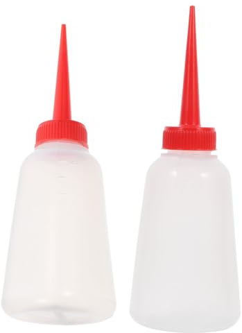 Holibanna 2pcs Sewing Machine Oil Dispenser Bottles Precision Needle Tips 250ml Red Nozzle Plastic Oil Applicators for Embroidery and Maintenance