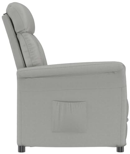 vidaXL Fåtölj Recliner Ljusgrå Ljusgrå 70.5 x 96.5 x 95 cm tyg, Modern rektangulär fåtölj, justerbar mikrofiberstol för vardagsrum, stilig och bekväm inomhus