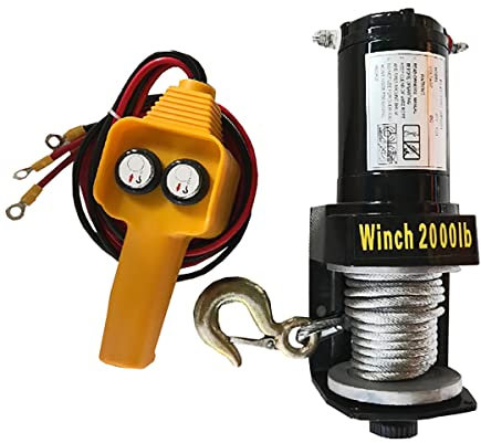DVKG Kit de cabrestantes eléctricos de 12 V, 24 V, 2000 a 6000 libras, cuerda sintética para recuperación de cabrestante eléctrico con control remoto inalámbrico, para ATV, carga, barco, remolque