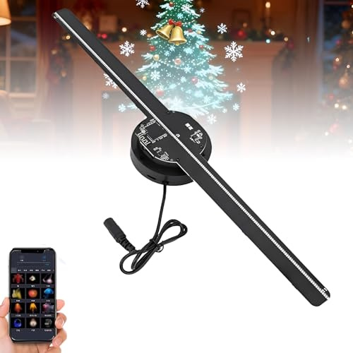 Proyector Holográfico De árbol De Navidad Y Ventilador 3D, 224 Cuentas De Luz Led, para Tienda, Bar, Halloween