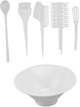 BUTIFULSIC 6pcs Hair Dye Bowl Brush Set DIY Hair Coloring Tools Plastic Dye Comb Easy to Hold Practical for Professional Salon and Home Use