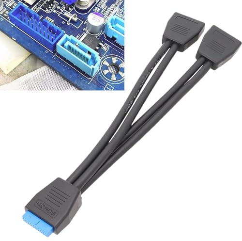 Splitter A Y USB 3.0 A 19 Pin - Cavo Di Prolunga Stabile, Trasferimento | Dati Fino A 5 Gbit/s, Compatibile Con PC Desktop, Laptop, Stampanti, Scanner, Fotocamere | Distributore USB Di Alta Qualità