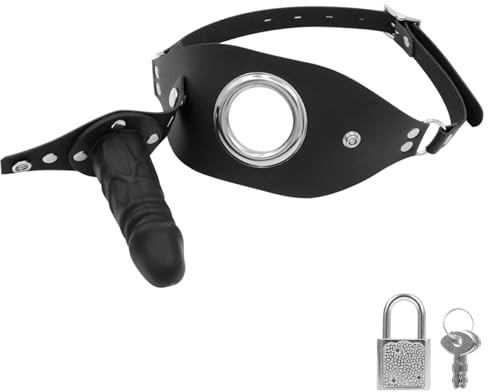 Mordaza BDSM con Dildo Extraíble y Tira Cierre Seguro, Material TPE para Hombres y Mujeres