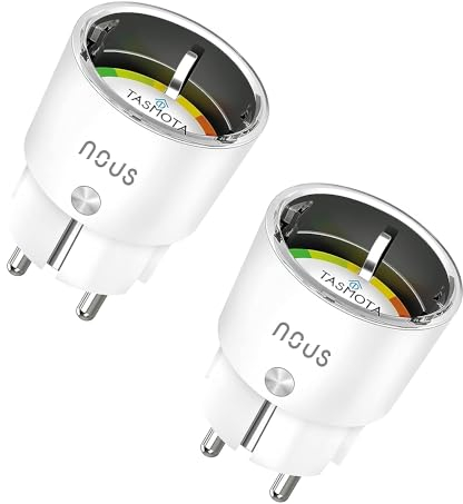 NOUS A1T Presa Intelligente Tasmota, Compatibile con Alexa, Google Home, Home Assistant, Tuya, Domotica Casa Intelligente con Monitoraggio Energetico, Prese WiFi Smart per Domotica, 2.4G