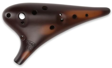 OcarinaWind 'Forest Whisper' 12-Loch-Tenor-Okarina, Klassisch, StrawFire, Sammlerstück, Alto C, Keramik Strohfeuer-Keramik, Rotorange