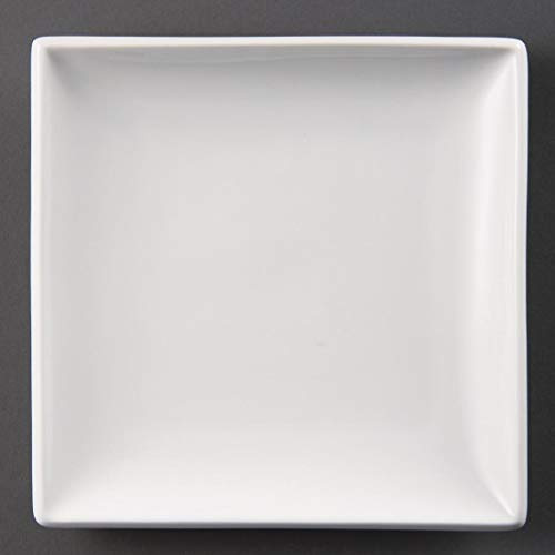 Olympia U154 Lot de 12 assiettes carrées Blanc