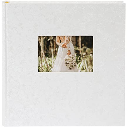 goldbuch 31485 Hochzeitsalbum mit Fensterausschnitt, Romeo, Fotoalbum zur Hochzeit, 30 x 31 cm, Album, 100 weiße Seiten mit Pergamin-Trennblättern, Einband aus veredeltem Papier in Satinoptik, Weiß
