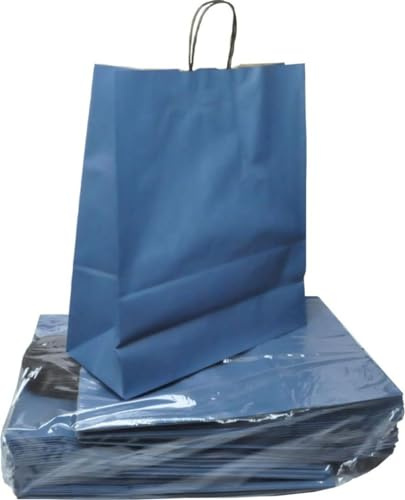 Saphir-Tec Papier-Tragetaschen TOPTWIST 24x11x31cm blau - 50 Stück