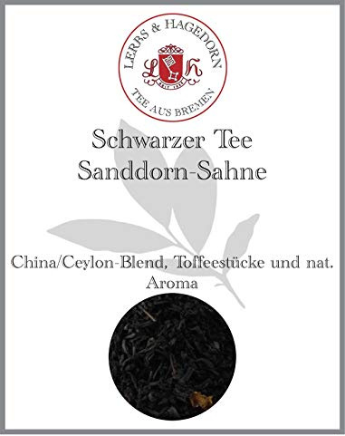Lerbs & Hagedorn, Schwarzer Tee Sanddorn Sahne| Ausgeglichener Sanddorn und Sahne Geschmack 250g (ca. 21 Liter) Ceylon Tee und Sanddornfrüchten