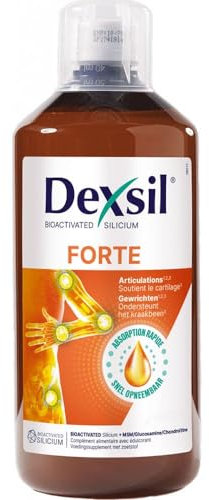 Dexsil Forte Articulations Solution Buvable Complément Alimentaire à Base de Silicium Organique/MSM/Glucosamine/Chondroïtine/Ortie, 500 ml