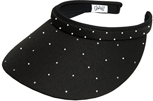 GloveIt Damskärm med klämma, Svart bling Slide on Visor, en storlek