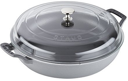Staub Cast Iron 3.5-qt Braiser with Glass Lid - Graphite Grey
