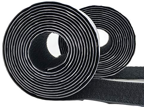 Eroilor 2.5 Meter (8.2 ft) Long 50mm (2 inch) Width Hook and Loop Tape Self-Adhesive Tape - Black