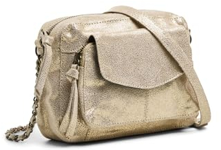 PIECES Pcnaina Leather Cross Body FC Noos, Sac à bandoulière Femme, Couleur doré/Neige, Einheitsgröße
