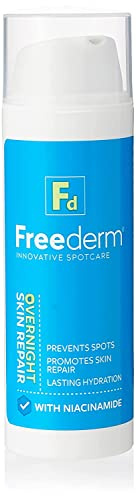 Freederm Overnight Skin Repair for Spot Prone Skin, Visibly Reduces Spots and Redness While You Sleep, With Niacinamide, 50ml