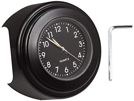 Demiawaking Motorrad-Lenker-Uhr mit Quarz-Uhrwerk, leuchtend, wasserdicht, für Lenker mit einem Durchmesser von 22-25 mm