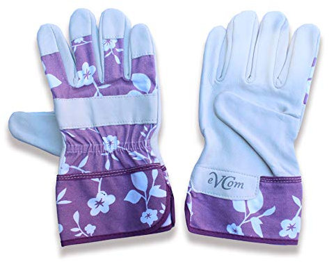 Gants en peau de chèvre résistants aux épines - Sans danger pour la taille des roses épineuses, des cactus et des travaux difficiles. 3 tailles. Couleur bleu et magenta (moyen, magenta (rose))