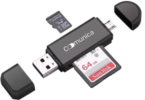 Lettore Schede Sd di Memoria Usb2.0 Adattatore Micro Sd Otg e Lettore Sd card con Funzione Otg Lettore Micro Sd e Adattatore Sd Usb compatibile con Windows/Android
