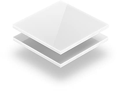 Acrylglasplatte Opal weiß 3 mm - Rechteck in Abmessungen von 10x10 cm bis 110x230 cm. UV-beständig, hochwertiges PMMA, Schutzfolie an beiden Seiten, ohne scharfe Kanten.