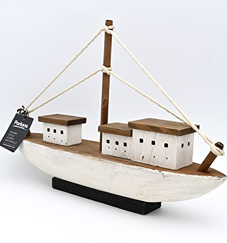 dasmöbelwerk Kutter Fischerboot Fischkutter Schiffsmodell Holzschiff Schiff - kein Bausatz - (H/L/T: 30 x 45 x 10 cm)