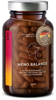 CLAV® Menopause Complex – Meno Balance – Nutrient Support for Women 45+ with Wild Yam, Siberian Rhubarb & Red Clover – 120 Capsules – Vegan