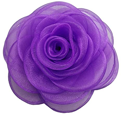 KABELIF 1 Stück Damen Blume Haarspange, Blume Haarklammer, Blume Haarclip Haarschmuck, Rose Broschen Ansteckblume, Blume Corsage für Hochzeit Bankett Party (Violett)