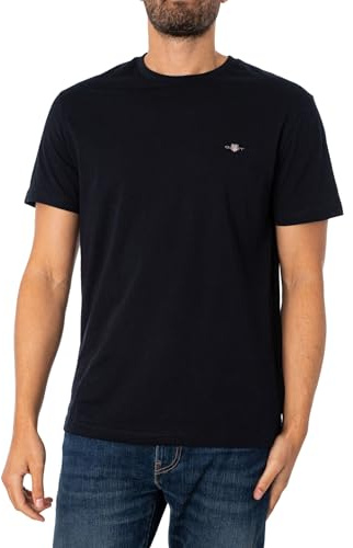GANT T-shirt med logotypbroderi, svart, 3XL