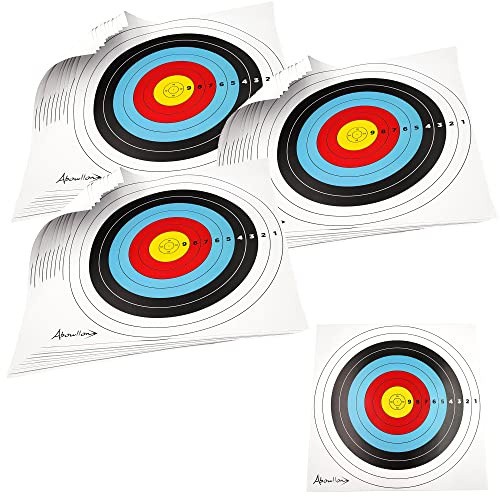 Abowllon® Premium Papier Zielscheiben Set - Made in Germany | Bogenschießen Zielscheiben 41x41 cm | Zielscheiben für Recurvebogen & Compoundbogen | Bogensport Zubehör