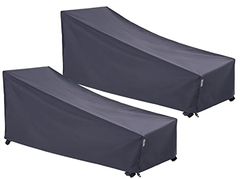 F&J Outdoors Wasserdichte UV-beständige strapazierfähige Terrassen-/Chaiseleleliegestuhl-Abdeckung, 2 Stück, 2 Stück (L x B x H)