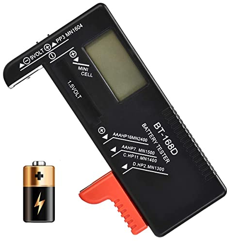 Treki Digitaler Batterietester BT-168D Universal-Tester für Batterietester, LCD, Batterietester, Batterietester, Batterietester für Knopfzellen AA AAA C D PP3 9 V 1,5 V