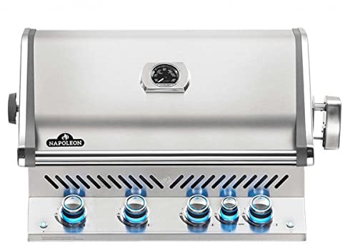 Barbecue à gaz encastrable Napoleon Prestige Pro 500 inox avec rôtissoire