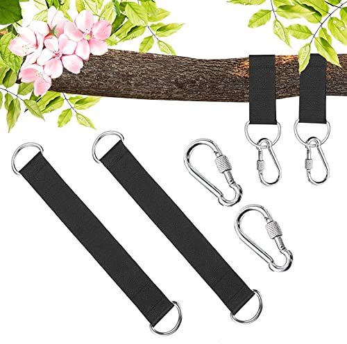 Exsbtay 2 Stücke Schaukel Befestigung, Hängematte Befestigung, Schaukel Aufhängung, und D-Ringen für Schaukel Hängematten,Perfekt für Baumschaukelsitz, Hängematte