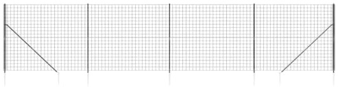 vidaXL Galvanised Steel Wire Mesh Fence with Spike Anchors, Interlocking Design, UV and, 1.6 x 10 m - Anthracite