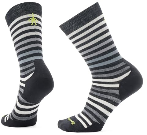 Smartwool Unisex Everyday Spruce Street Crew Socks - Black-White - Medium