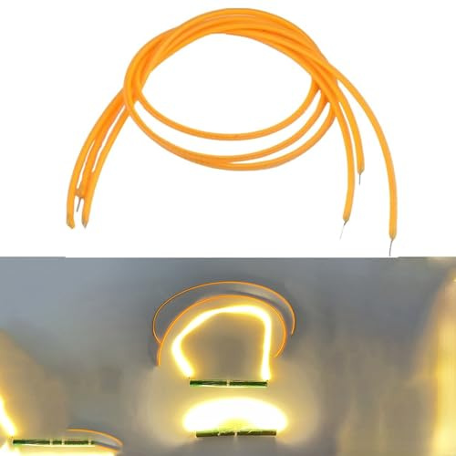 Emiif 10 Stück 2200 K Glühbirne Filament Lampenteile LED Dioden Flexible Filam DC3V FPC Warmweißes Licht für DIY handgemachtes Spielzeug und Dekoration Design (130 mm)