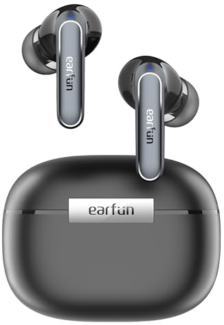 EarFun Air 2 Écouteurs intra-auriculaires Bluetooth sans fil, audio Hi-Res, LDAC, pilote audio en laine de 10 mm, égaliseur, 4 appels micro HD, Bluetooth 5.3, multipoint, batterie longue de 40 heures,
