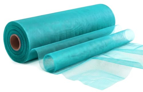 Tüll Rollen Stoff Türkis 30cm x 92M, EUBSWA Tüllband Tüll Rolle für Hochzeit Party Tutu Rock Bankett Kleidung Handwerk Deko