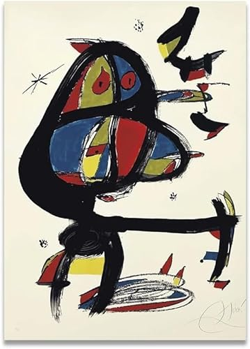 Joan Miro Ausstellungsplakate Abstraktes Aquarell Wandkunst Joan Miro Kunstdrucke Joan Miro Leinwandmalerei Wohnkultur Bilder 50x70cmx1 Ohne Rahmen