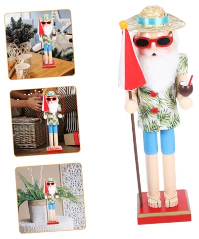 Anneome Hawaiian Beach Nutcracker Aus Holz Weihnachtsdekoration Handgefertigter Nussknacker Für Strand-Themen Für Wohnzimmer Schlafzimmer Hotels Und Mehr