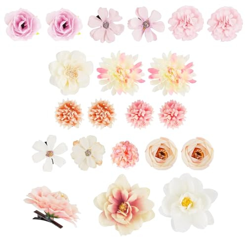 Hazrcvr 21 Stück Haarschmuck Blumen, Blumen Haarspange, Haarschmuck Hochzeit Blumen, Geeignet für Damen jeden Alters, für Hochzeiten, Partys, Strände und alle Arten von Veranstaltungsorten