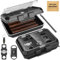 KEJIAR Humidor de Puros Portátil de Viaje Con Cortador 3 en 1, Corte Recto, Perforador de Cigarros, Paquete de Control de Humedad Bidireccional, Caja de Acrílico