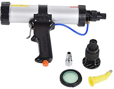 310 ml Patronentyp Pneumatische Klebepistole 21,5-22,5 cm 6 Bar Arbeitsdruck Glasklebepistole Kartuschenpistole + Steuerventil,Elektrowerkzeuge