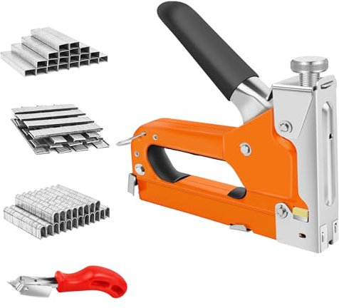 Spillatrice per Tappezzeria, Spillatrice manuale 3 in 1, Set di pinzatrici a mano con 3000 punti(T/U/Forma della porta), Levapunti, Graffatrice Manuale per Tappezzeria Decorazione Mobili Porte