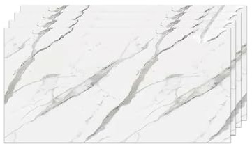 IZODEKOR Wall Cladding Marble Look - 4 Pieces 120 x 60 cm Alternative to Tile, Shower Panels, Kitchen Back Wall, Bathroom - Ice Berg Grey New