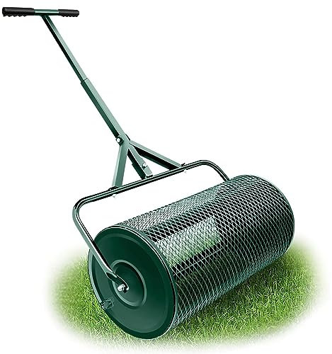 HSSMEUR Kompoststreuer, Torfmoosstreuer, Gartenrasenkompost-Top-Dressing-Streuer zum Pflanzen und Säen, Düngerstreuer für Rasen und Garten