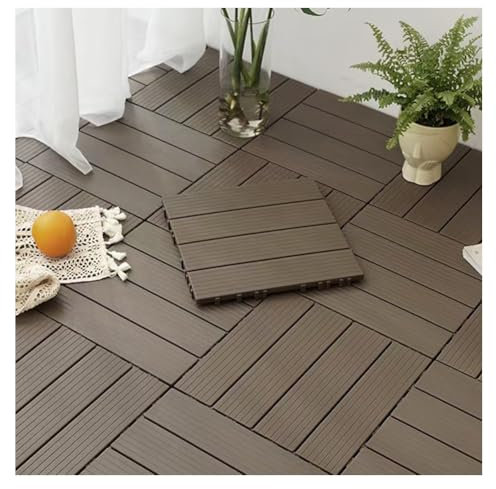 SPXMQSS Baldosas Exterior Composite, Suelo de Jardín Exterior, Plásticos Entrelazadas Baldosas Fáciles de Colocar para Terraza, Balcón, Salón 30x30x2cm B 11PCS