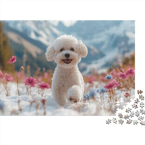 Teacup Poodle Jigsaw Puzzles Puzzle for Adults Kids. 1000 Pieces Cute Dog Great Gifts Challenge Toy Educational Games Home Decoration for Adults& Kids Age 14 Years Up 1000pcs (75x50cm)